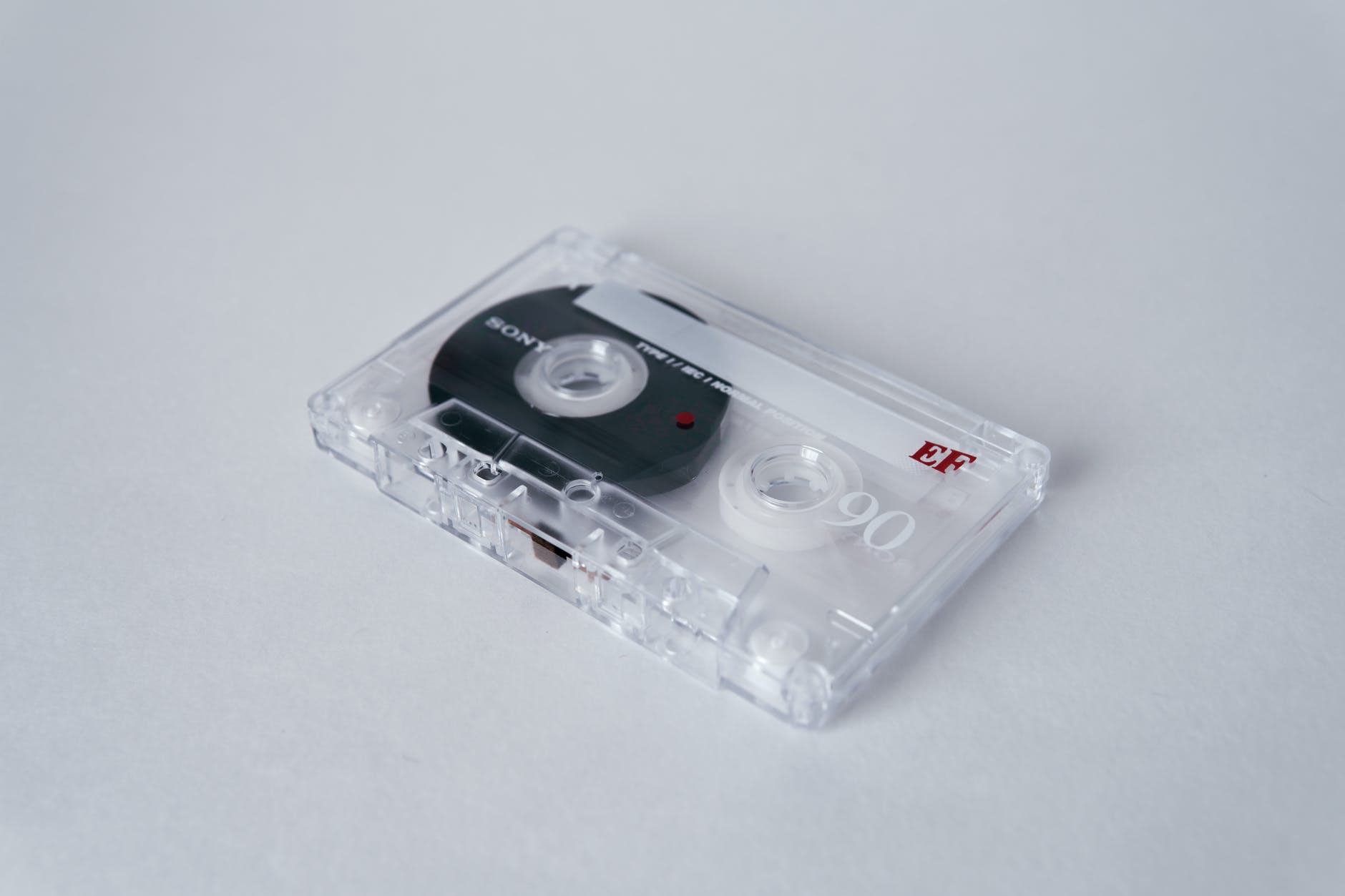 white cassette tape on white table